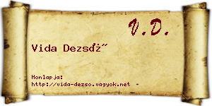Vida Dezső névjegykártya